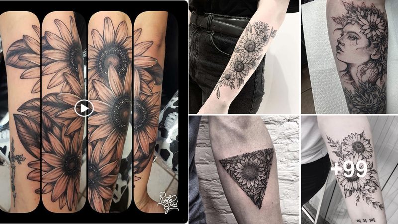 135+ Sunflower tattoo ideas: Carry a reminder of happy energy with you everywhere you go.