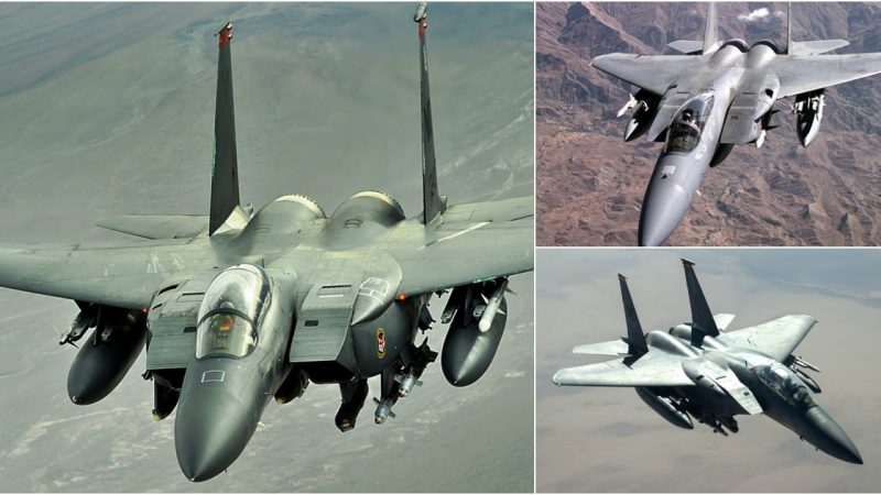 Aerial Titans Collide: F-15 Eagle vs. F-22 Raptor and F-35 Lightning II, along with the Adaptable F-15E Strike Eagle
