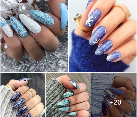 Embrace the Winter Season with Stunning Blue Nail Art