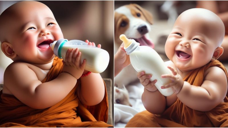 Pure Bliss: Capturing the Irresistible Charm of Babies as They Savor Every Sip of Milk, Igniting a Social Media Frenzy